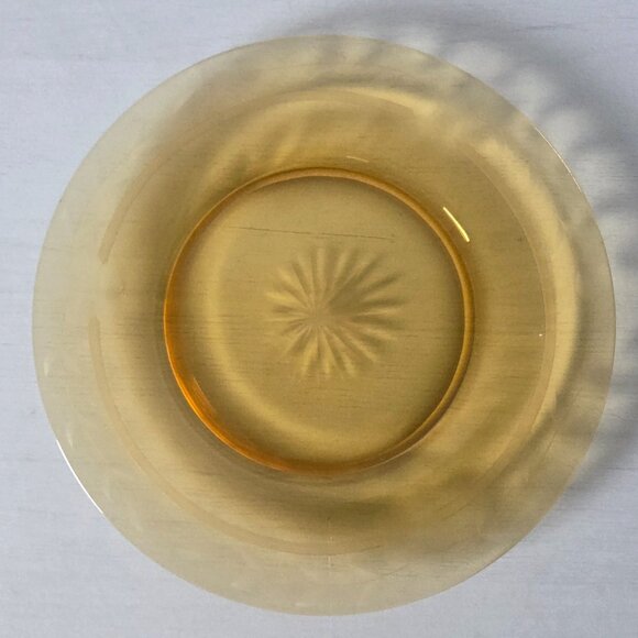 RARE FIND Vintage Set of 5 Luncheon Plates Cut #405 Amber by Tiffin-Franciscan - Picture 4 of 12